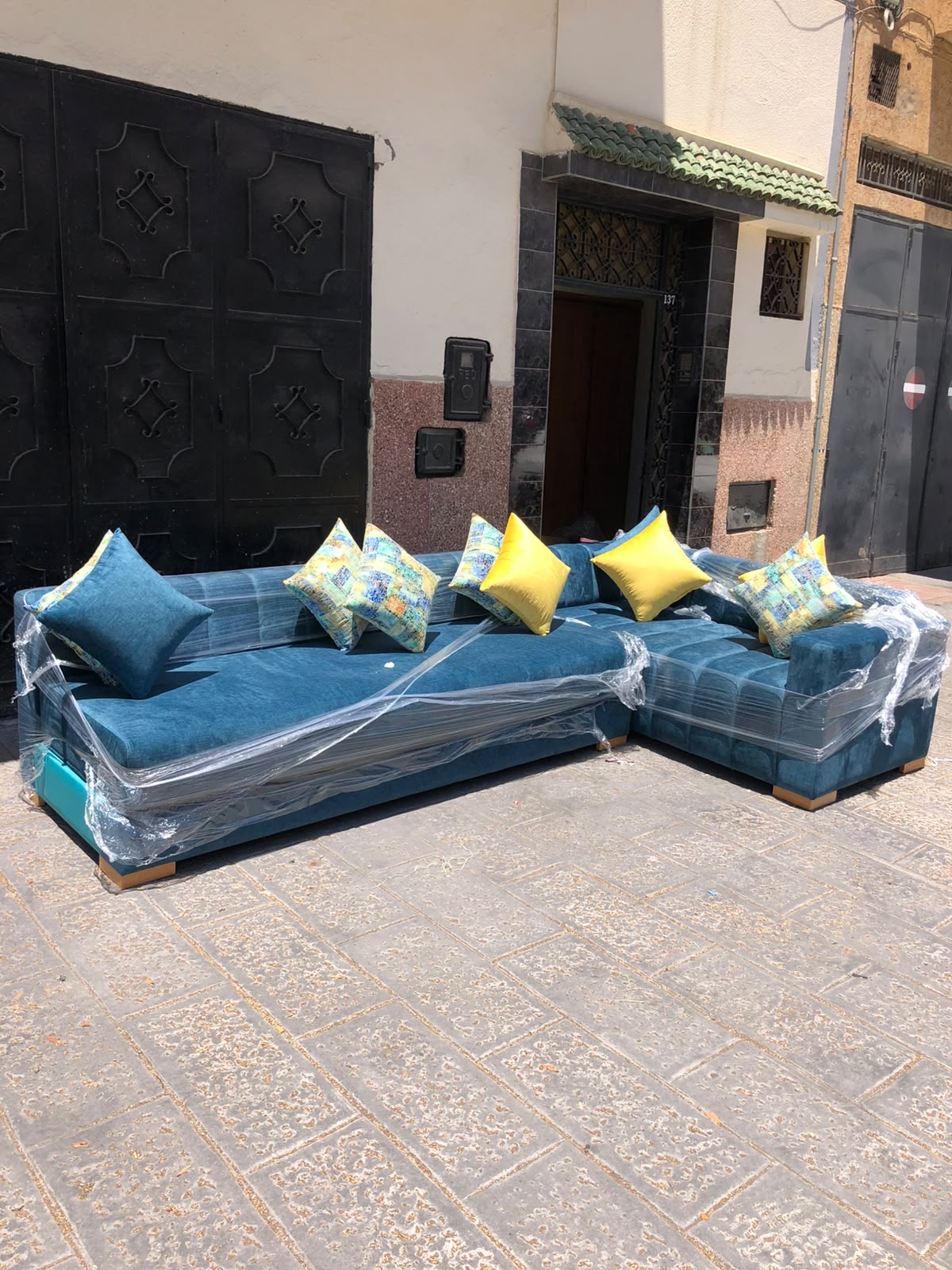 Salon Marocain Bleu Canard