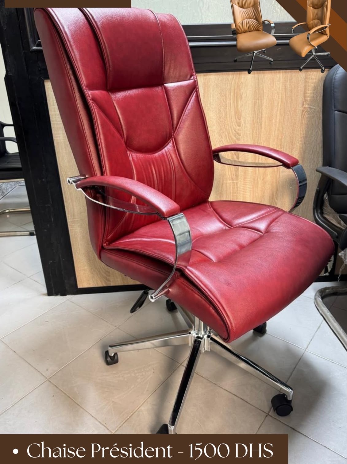 Chaise Président Cuir Rouge