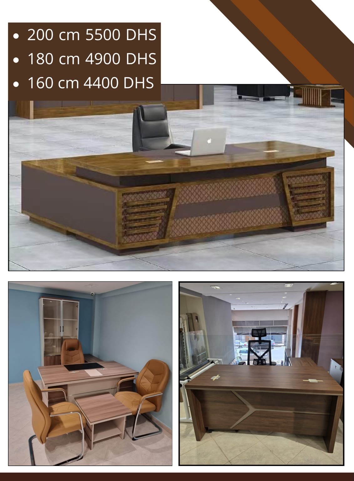 Bureau Direction Prestige Bois Verni