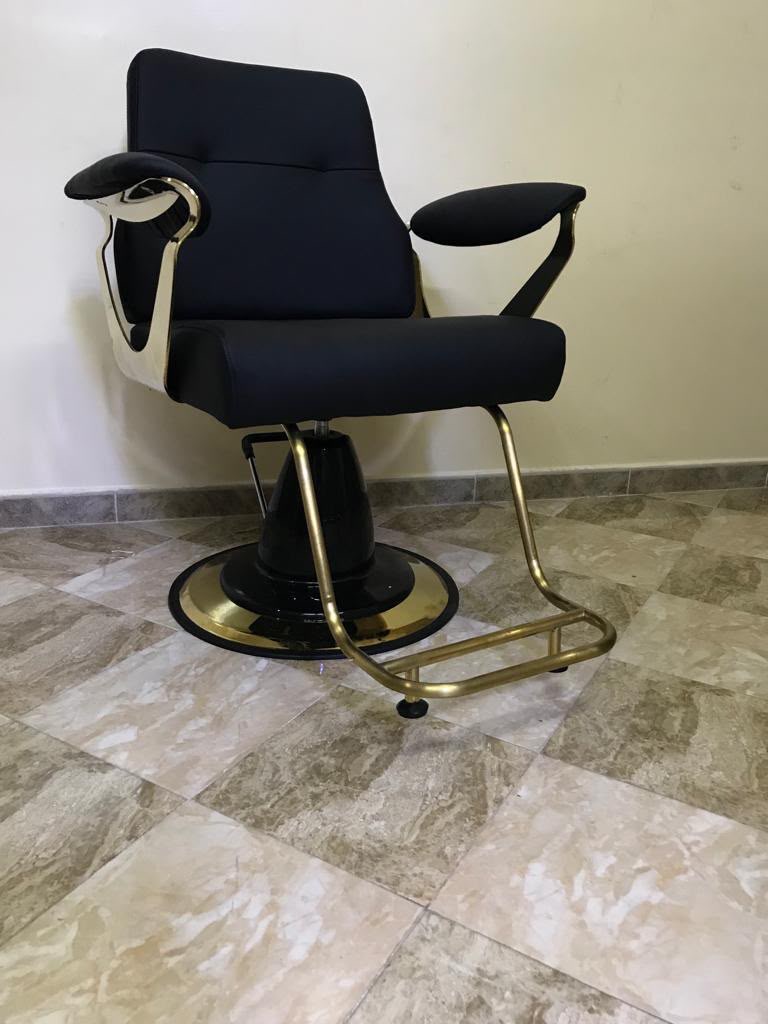Fauteuil Barbier Noir & Or