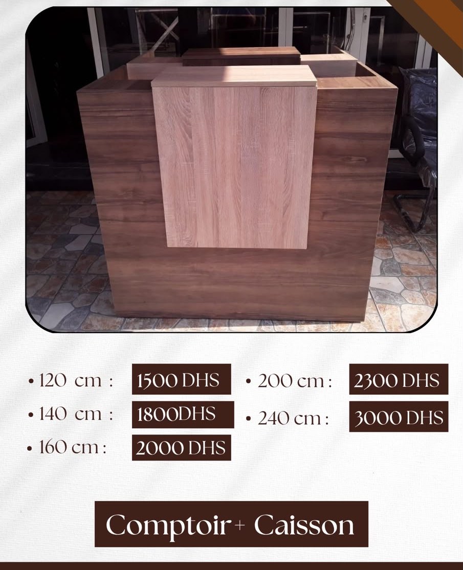 Comptoir Bois Noyer + Caisson