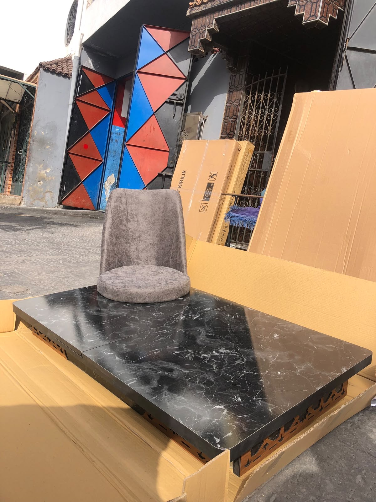 Table Marbre Noir Extensible