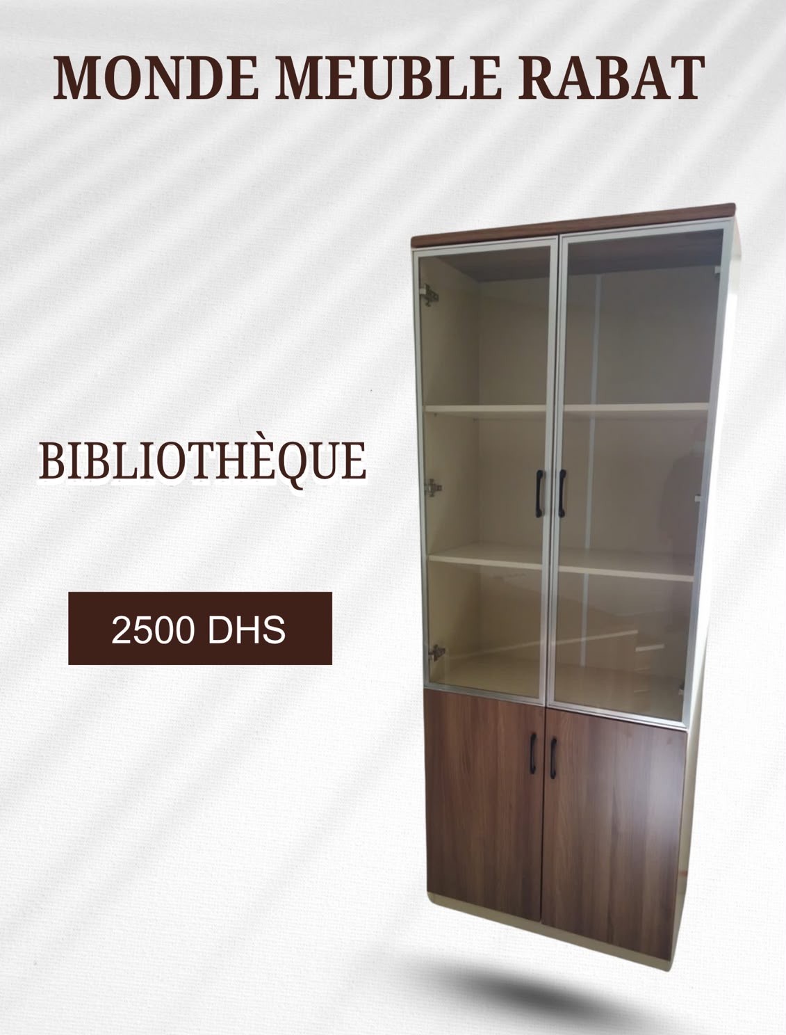 Bibliothèque Vitrée Noyer