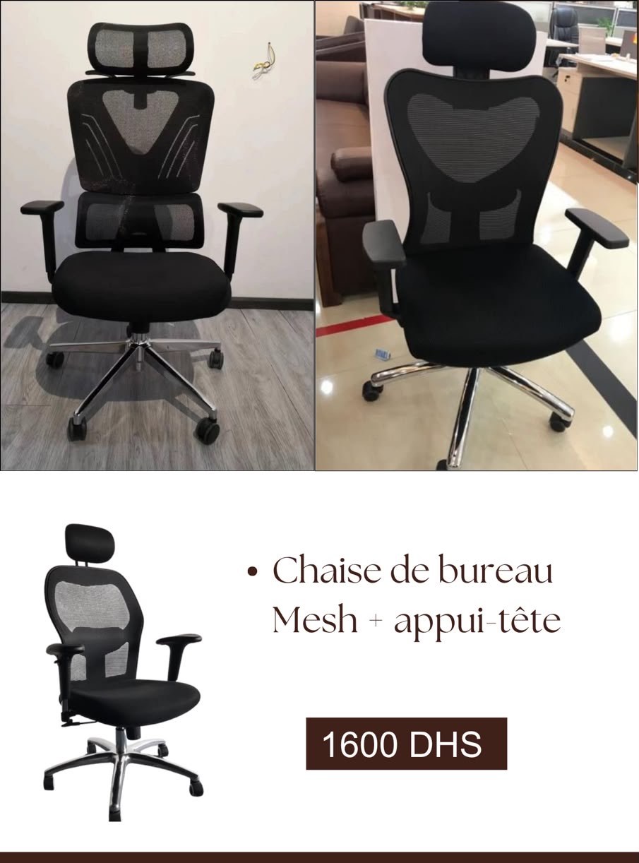 Chaise de Bureau Mesh + Appui-tête