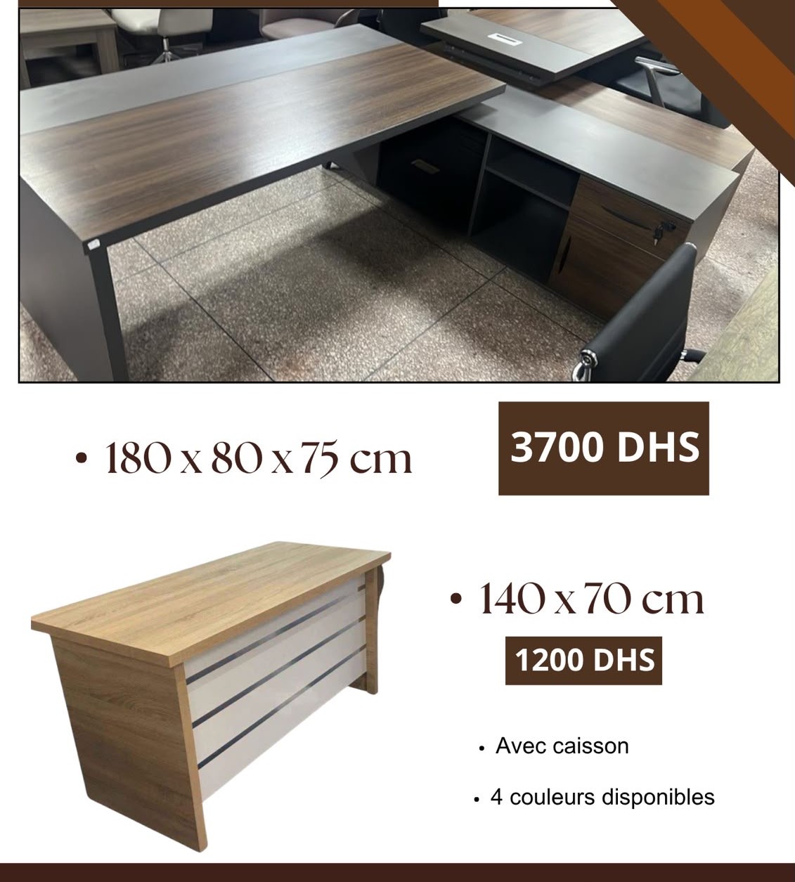 Bureau Direction Bicolore + Retour